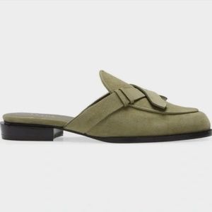 Frame Le Willoughby Olive Green Suede Mules Size 39 (8.5-9)